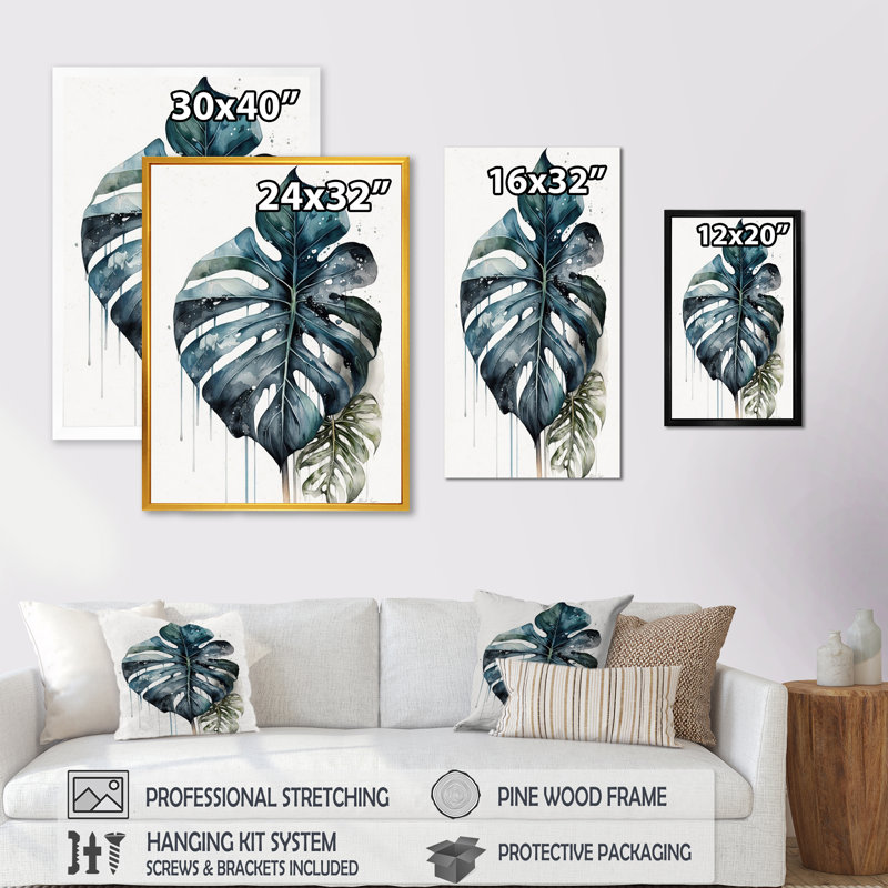 " Philodendron Leaf V ", 30" W x 40" H, Wrapped Canvas