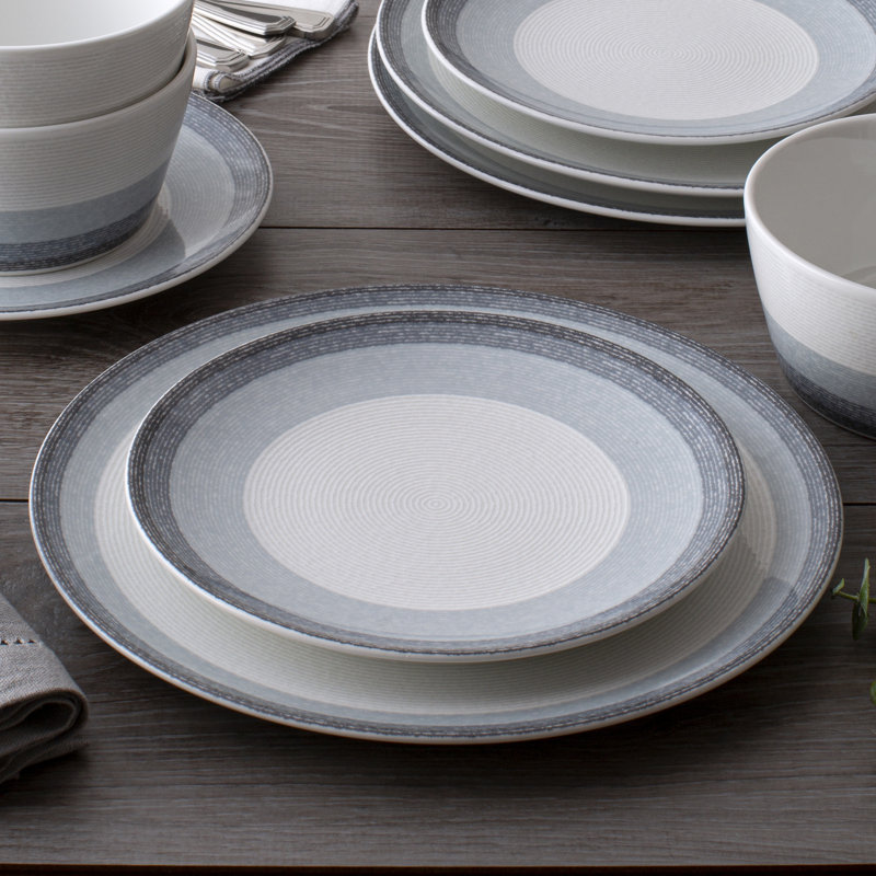 Noritake Colorscapes Layers Coupe Salad Plates, 8 1/4", Ash
