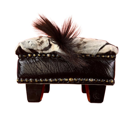 Tihomira Real Zebra Skin Accent Stool by Foundry Select