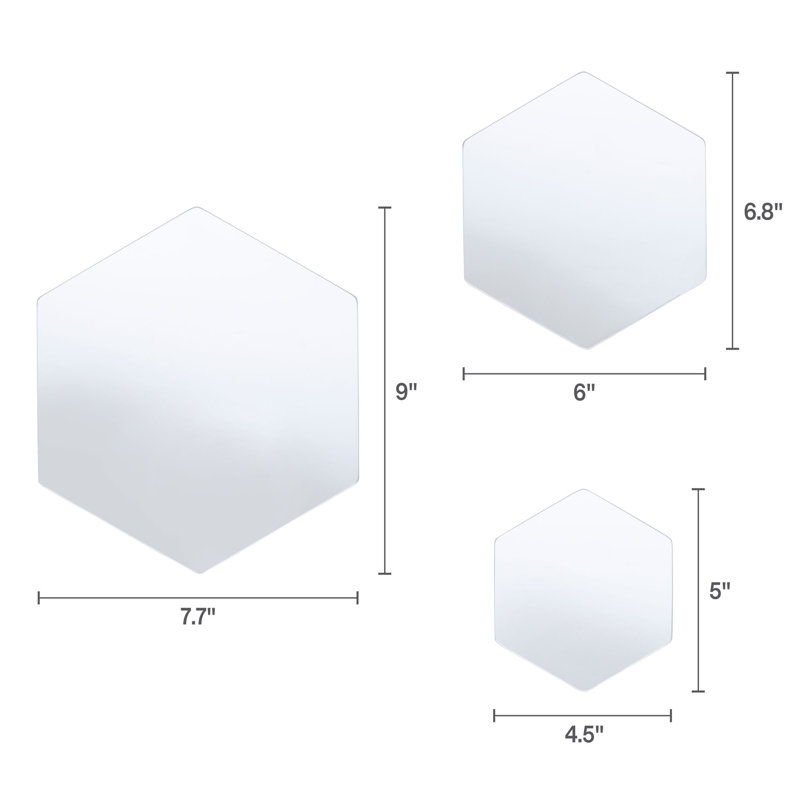 Ensemble de 7 miroirs sans cadre 7 pièces