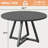 47IN Black Round Dining Table: Pedestal Metal Frame, Space-Saving Industrial Style-16505550-9352075