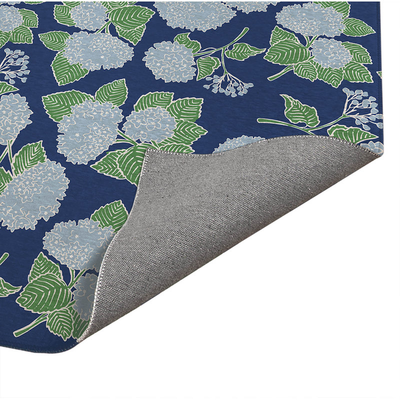 Tapis de cuisine Hydrangea, Rectangle 4pi x 6 pi, Marine