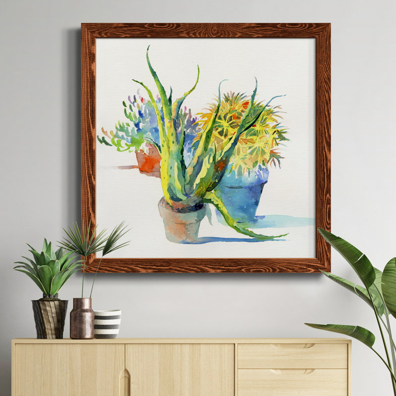Poppy Party - Peinture sur toile encadrée, H 35,5 po x l 35,5 po x P 1,5 po, Érable encadré