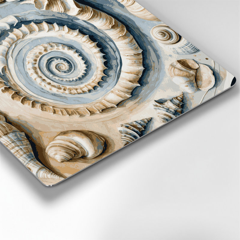 «Coastal Shell Layer Study», art mural en métal beige, H 12 po x l 12 po