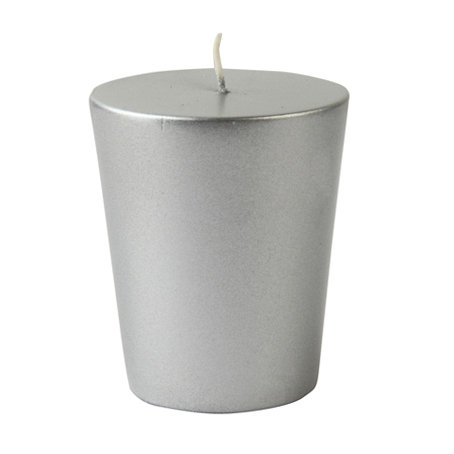 Unscented Votive Candle, Metallic Silver, Set of 96