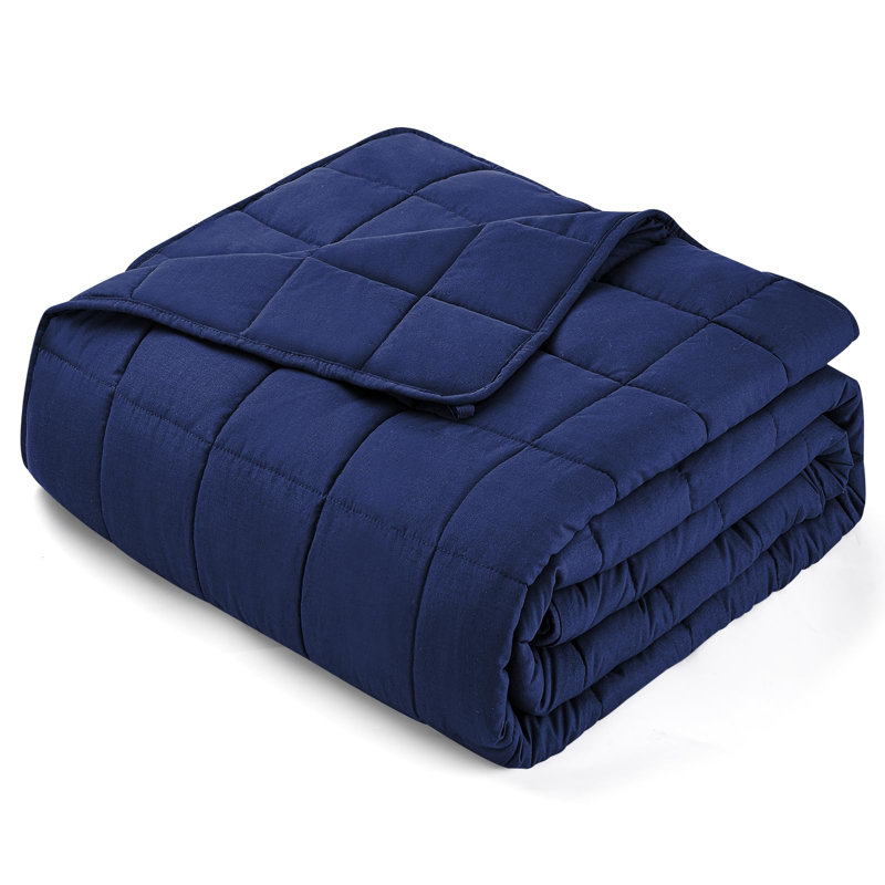 Jeté matelassé Luxury, L 48 po x L 72 po, Marine, 15 lb