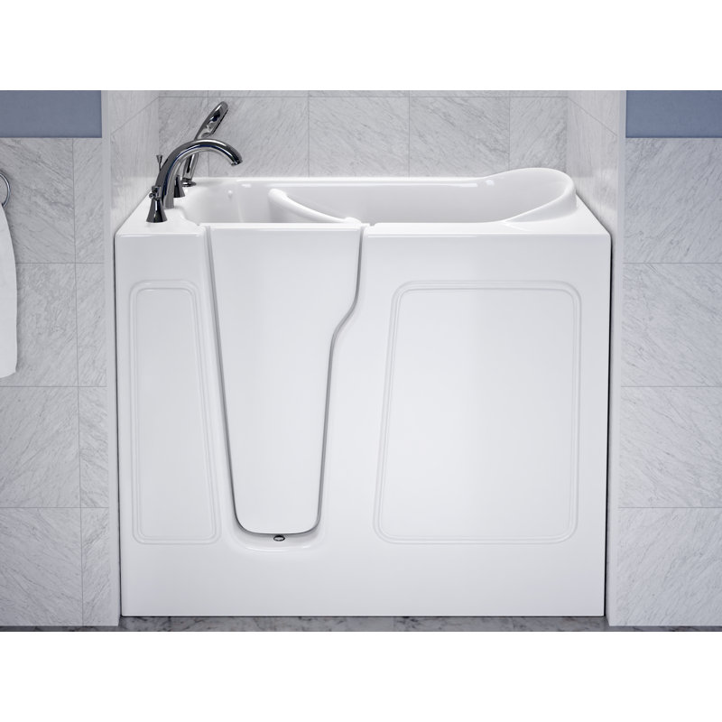 Therapeutic Tubs 26 in. x 46 in. Left Drain Quick Fill Walk-In Soaking Tub in White, Left, White