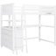Lit mezzanine simple avec bureau et compartiment de rangement - Maximisez votre espace Tablettes blanches et design fonctionnel
