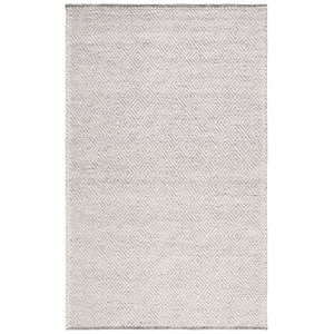 Zahid Geometric Handmade Tufted Ivory/Light Gray Area Rug