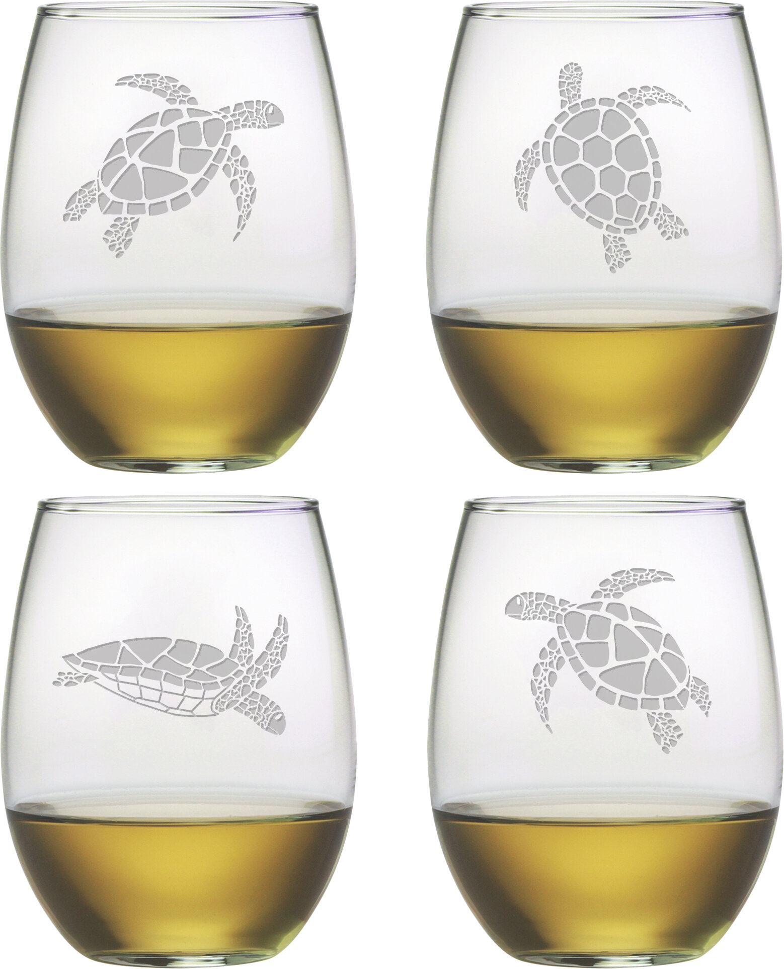 Sea Turtle 18oz All Purpose Wine | Set of 4