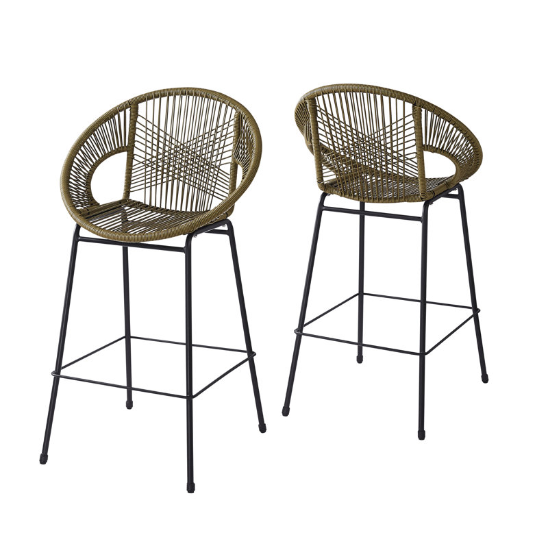  Ensemble de 2 tabourets de bar d'extérieur en fer forgé Ferrara, Green