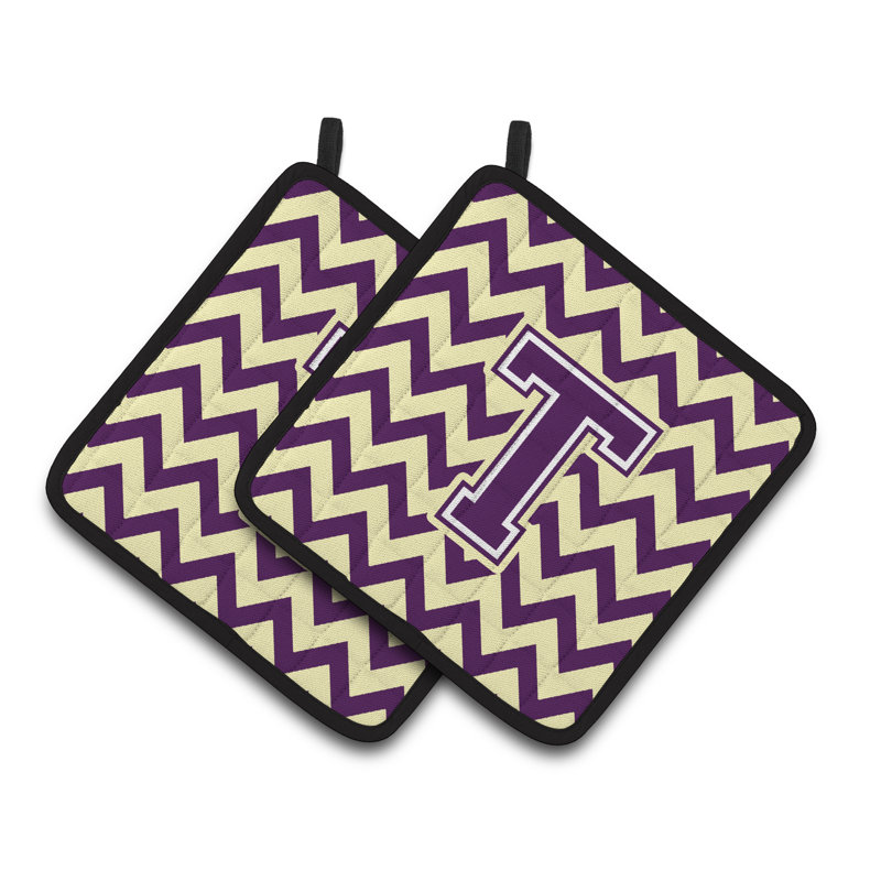 Poignée à chevrons, T, Mauve / doré clair