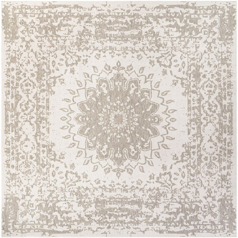 Tapis gris transitionnel Hintz, Carré 13 pi 1 po