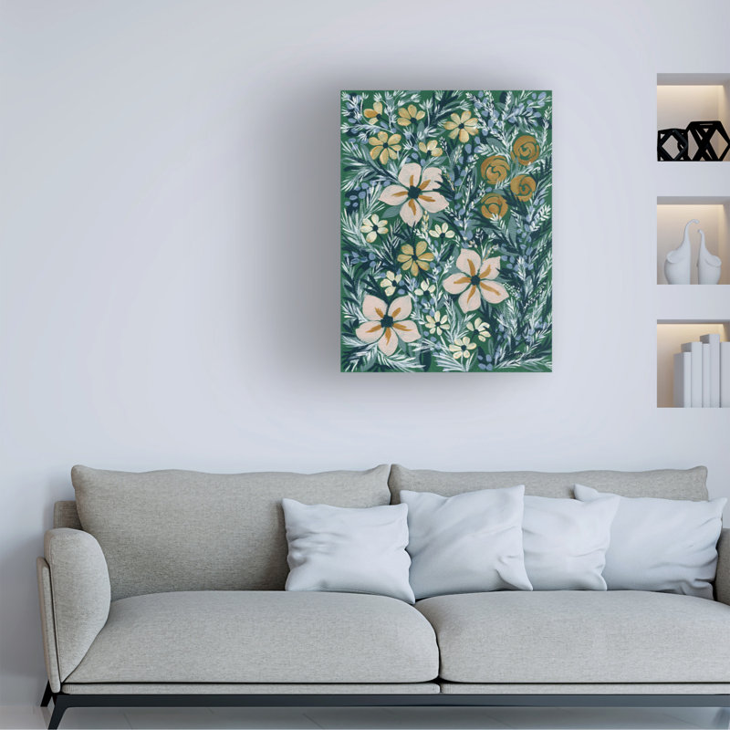  Art mural sur toile yvette St. Amant Folksy Floral III, H 19 po x l 14 po
