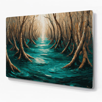 Art mural en métal Coastal Mangrove Maze