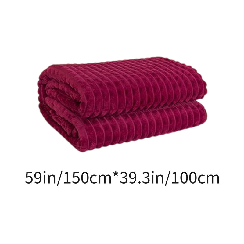 Couverture en laine polie à double couche Kondieu Imitation, Rouge