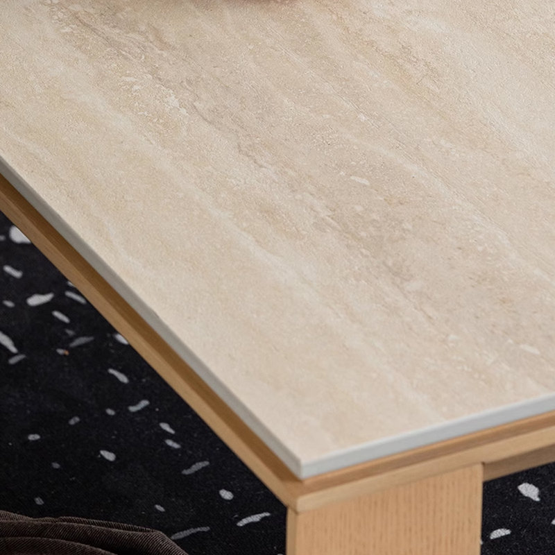 Table basse en travertin minimaliste, H 13,77 po x L 47,24 po x l 23,62 po