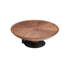 Table basse 39 po en noyer pour salon, table basse ronde moderne avec base en acier inoxydable pour bureau à domicile, noyer et noir