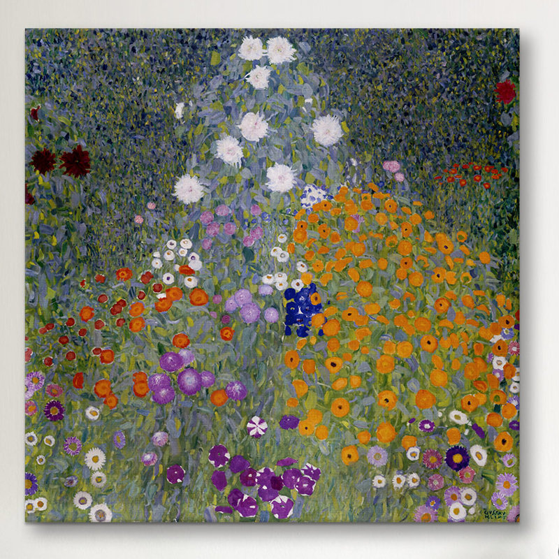 «Bauerngarten (Flower Garden), 1907» par Gustav Klim - reproduction, Toile, H 12 po x l 12 po x P 0,75 po