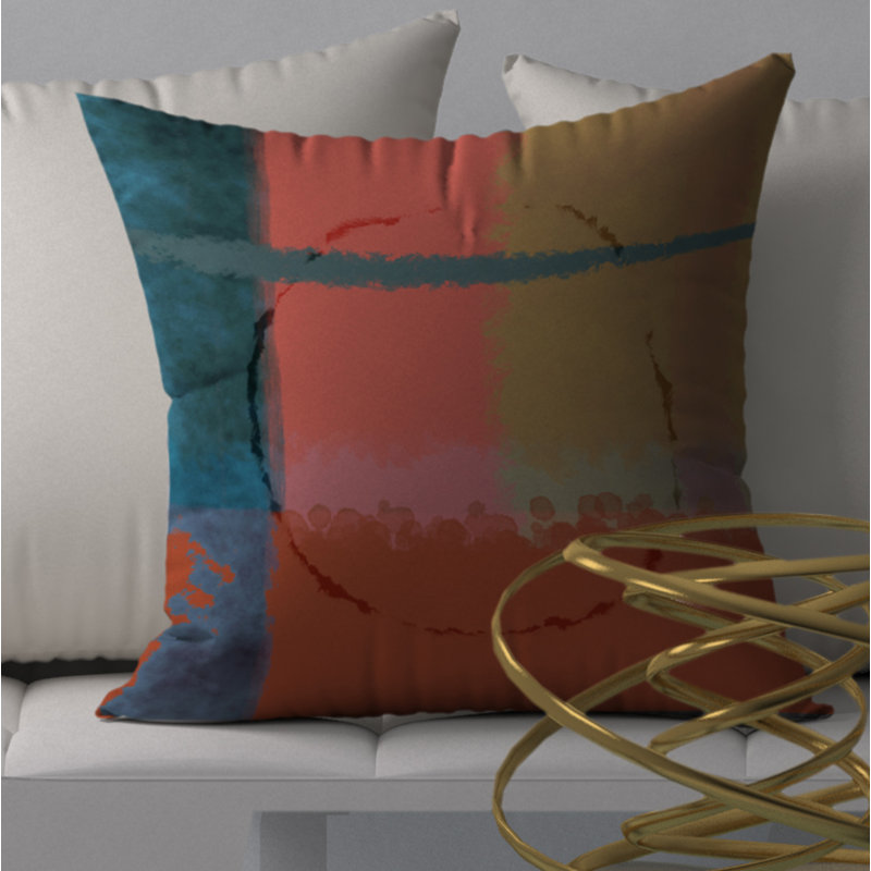 Abstract Reversible Throw Pillow, 18" x 18"