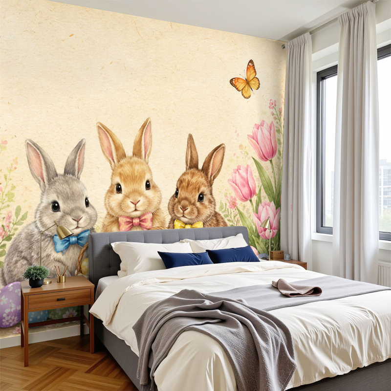 Papier peint adhésif auto-adhésif Peel and Stick, œufs de lapin de Pâques