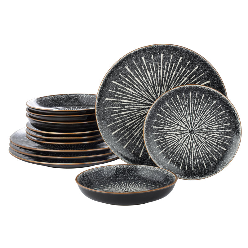 Stanek 12 Piece Stoneware Dinnerware Set - Service for 4