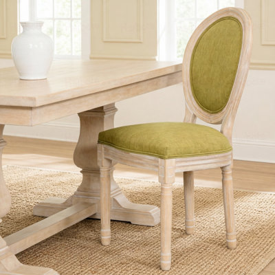 Ensemble de 2 chaises de salle à manger, rembourrées avec dossier rond, pour le salon, la cuisine, le restaurant, vert