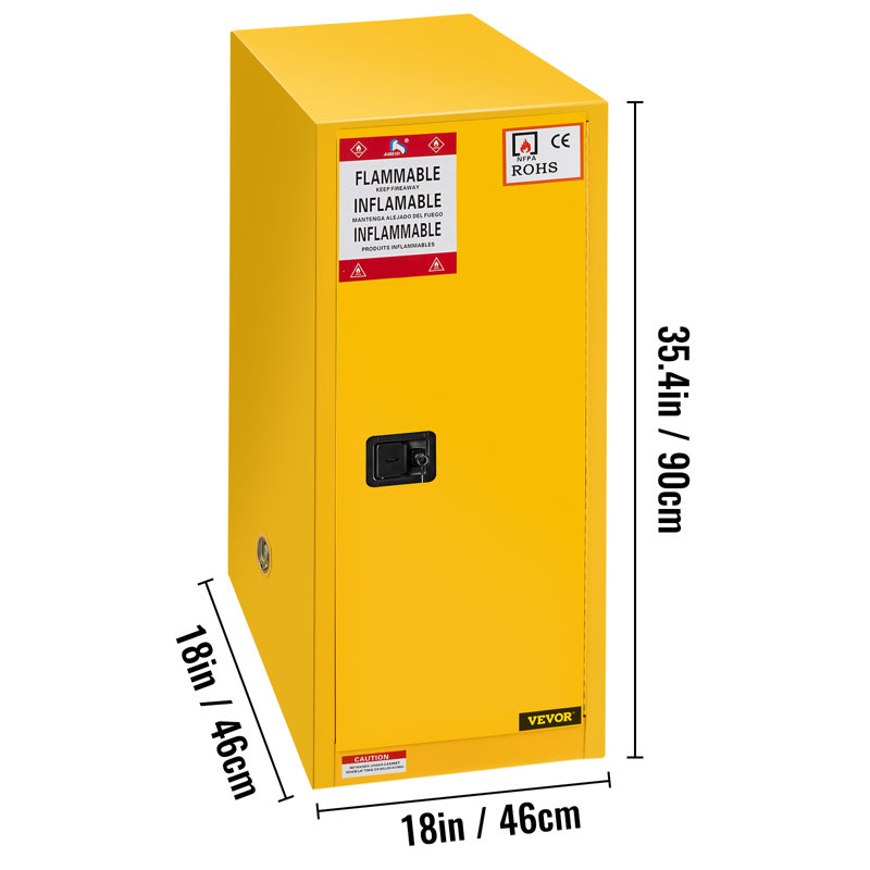 VEVOR Flammable Cabinet 18.1" x 18.1" x 35.4" with Adjustable Shelf