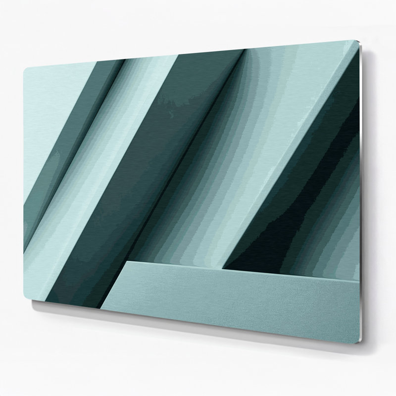 Minimalisme 50, art mural en métal bleu, H 24 po x l 36 po