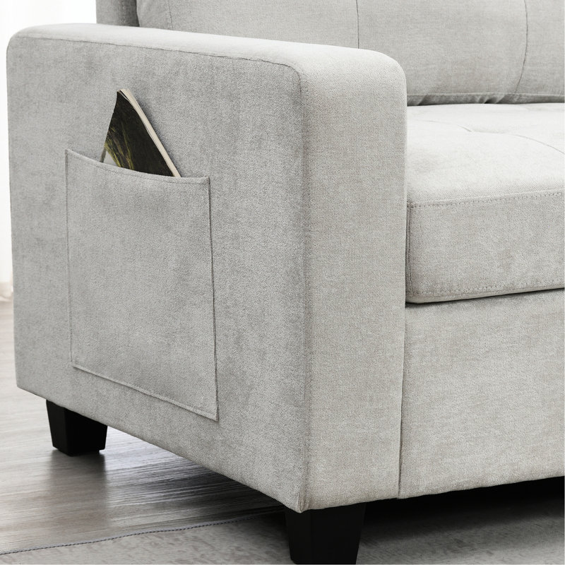 Canapé modulaire en chenille avec charge câblée, rangement caché, salon élégant et espaces de rangement mobiles sans fil