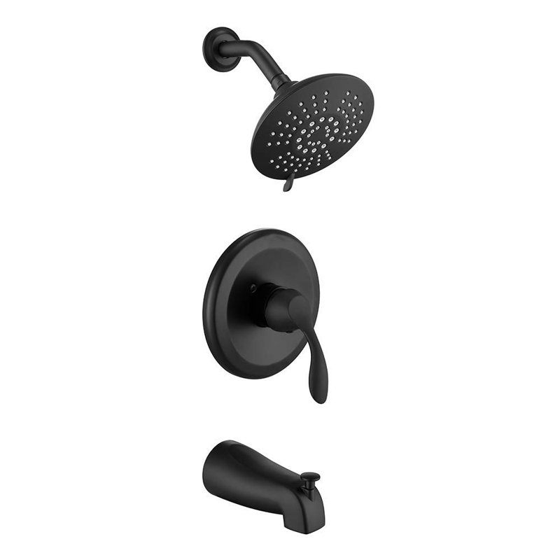 Complete Shower System with Rough in-Valve, Noir mat