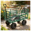 Chariot de jardin robuste en métal vert d'une capacité de 600 lb, camion utilitaire pour le transport extérieur