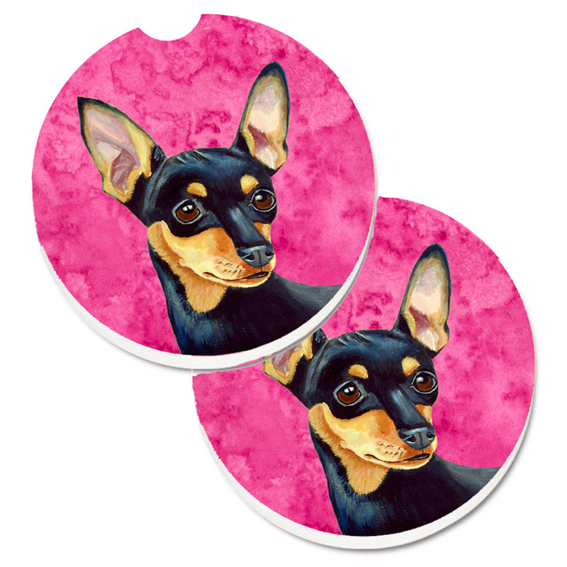 Sous-verre barbu collie voiture, Pinscher nain
