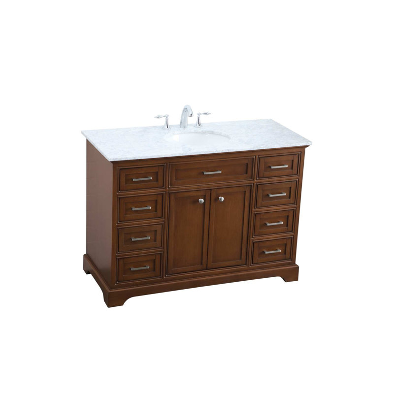 Ensemble de meuble-lavabo simple de 48 po Hermes, Teck