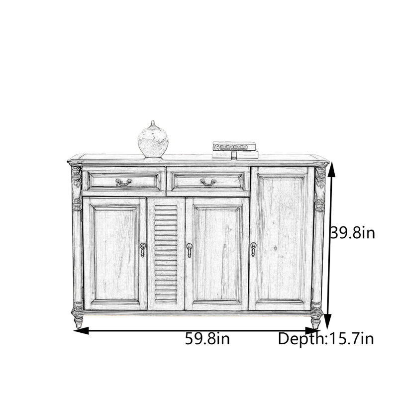 Solid Camphor Wood Entryway Cabinet