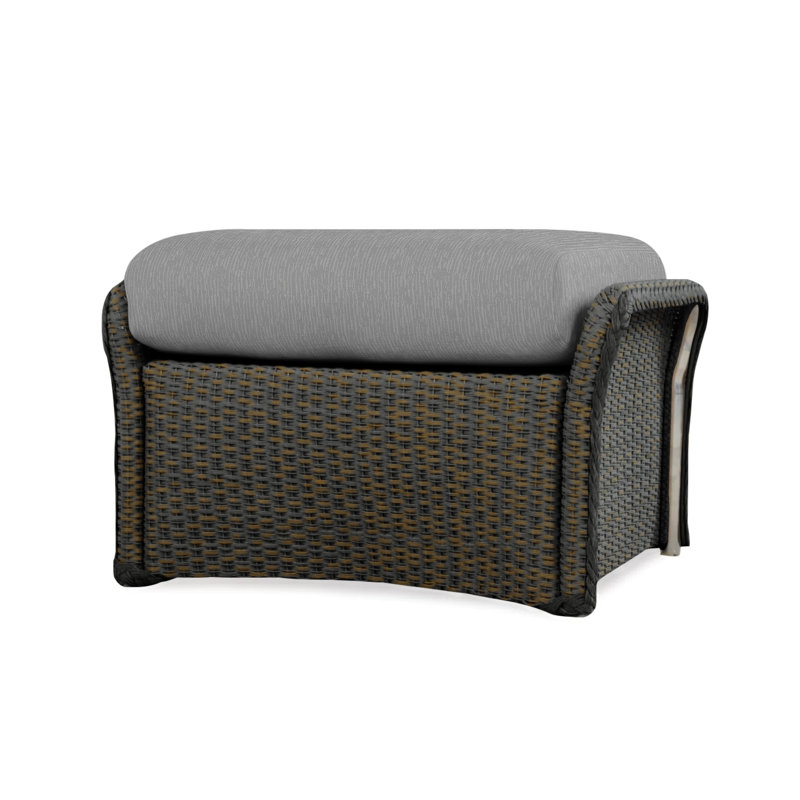 Weekend Retreat Outdoor Ottoman, Consider Indigo, Mink