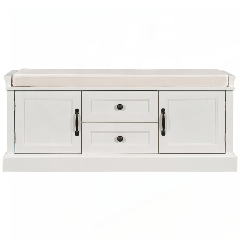 Armoire et tiroirs avec banc de rangement, Blanc