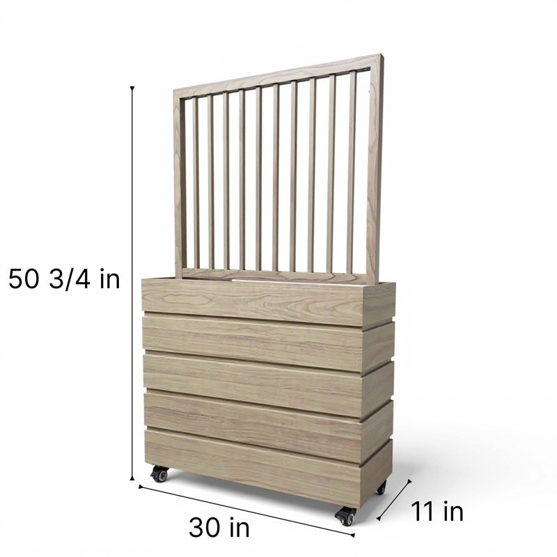 Terrace Divider Planter, Ash Brown, 50.75" H x 30" W x 11" D