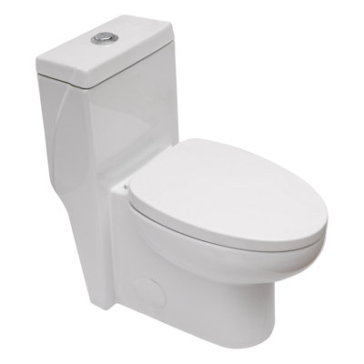 Toilette en céramique une pièce, double chasse avec siège à fermeture en douceur