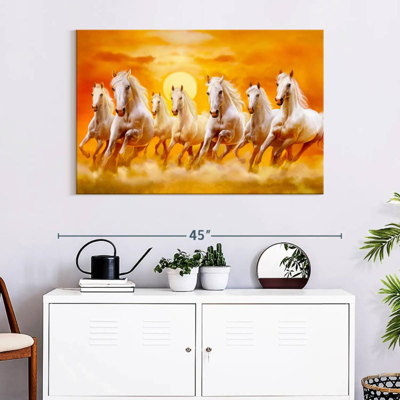 Seven Running Horses Canvas Print, 26" H x 39" W x 1.25" D