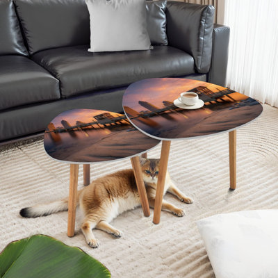 Ensemble de 2 tables basses gigognes Triangle