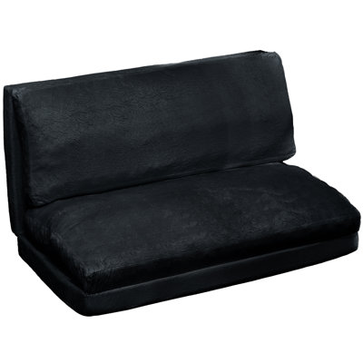 Folding Matress Sofa Bean Bag Bed, Foam Filling Trifold Matress Double Sofa Chairs With Washable Soft Velvet Cover, Extra Wider Fold Full Floor Bean B by Trule