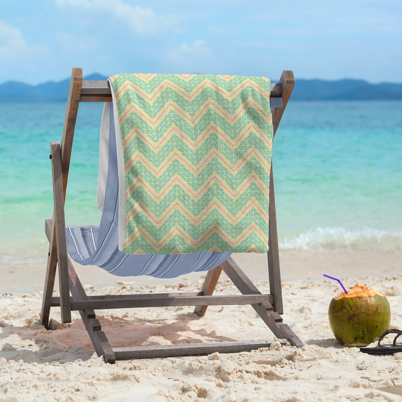 Serviette de plage Stephenie, Vert / rose