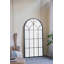 Miroir arqué pleine longueur 34 po x 65,5 po avec motif de vitre noir et doré-2135928374