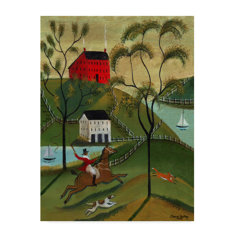 « ocean fox hunt », reproduction de peinture à l’acrylique sur toile tendue, H 32 po x l 24 po x P 2 po