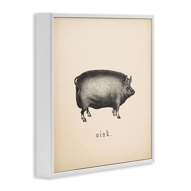 Oink Farm Pig Sounds, art de la giclée encadrée par Wild Apple Portfolio, H 24 po x l 24 po