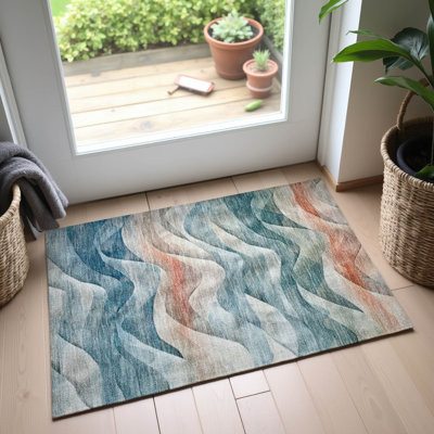 Premium Machine Washable Floyd AMF1619 Waves Rug