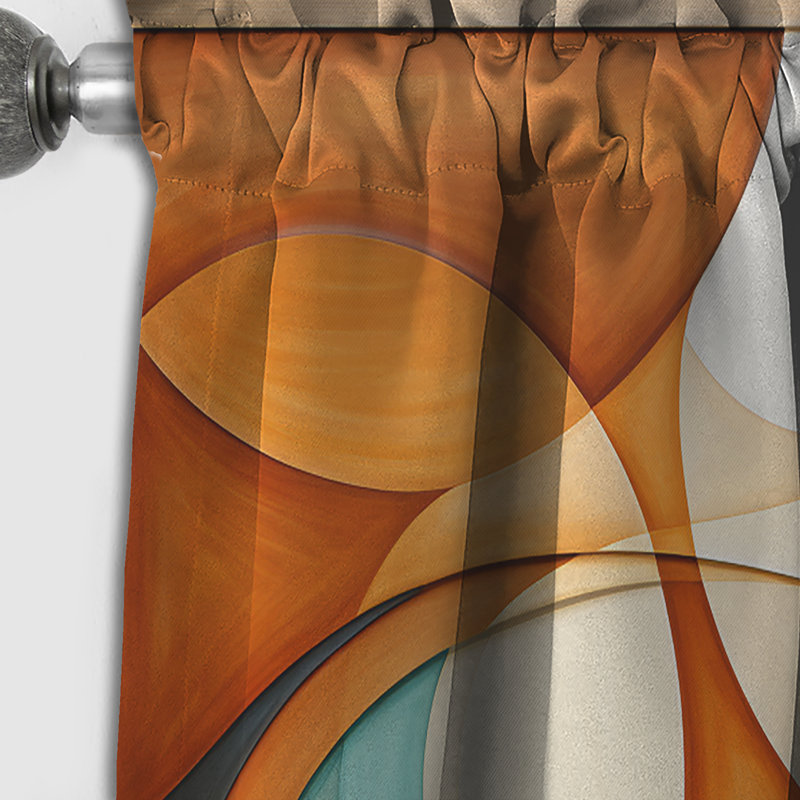 Rideau orange occultant orange Mid Century Organic Harmony I - abstrait Mid-Century, L 52 po x L 95 po