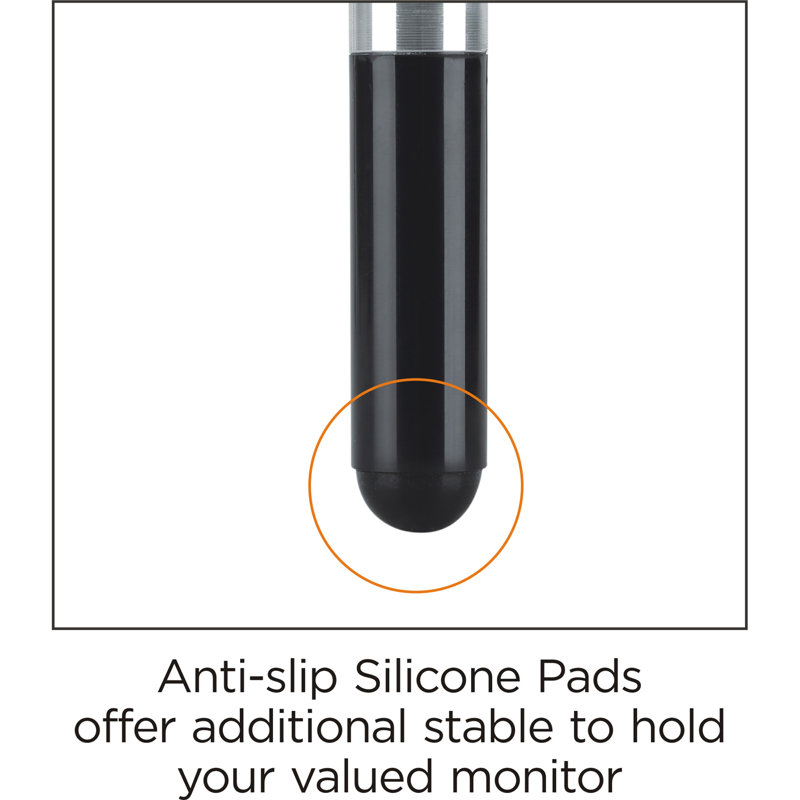 Clear Glass Monitor Stand with Black Legs