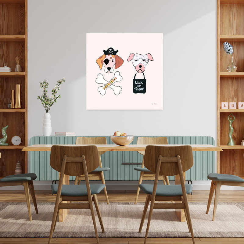 Art contemporain noir avec des animaux, H 36 po x l 36 po